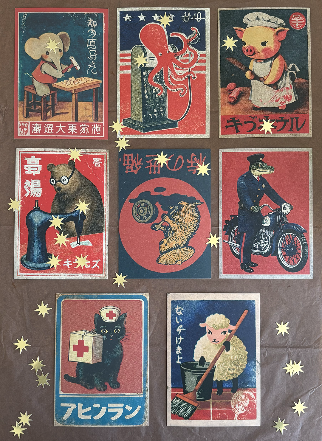 Random Neon Postcards 8pcs